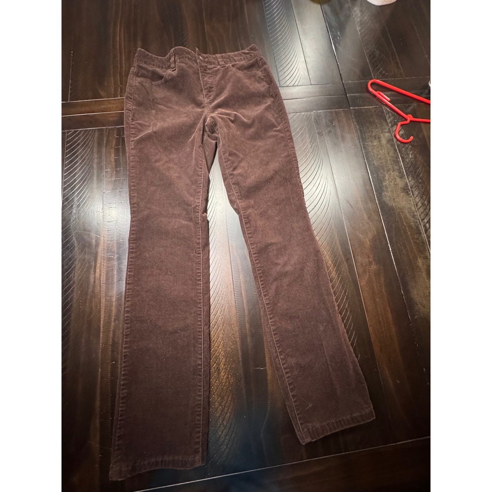 Talbots Signature Brown Corduroy Pants Womens 4L Straight Leg Five Pocket
